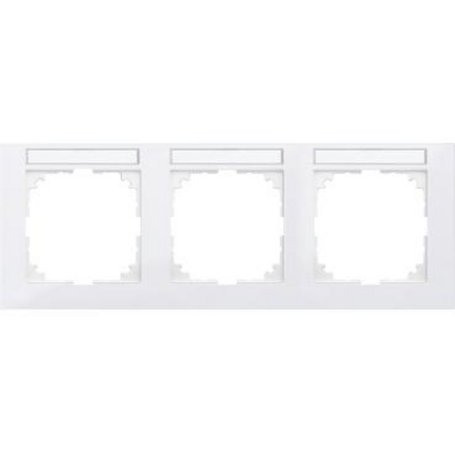 Afdekframe Merten M-Pure 3 stellen tekstveld horizontaal,pol