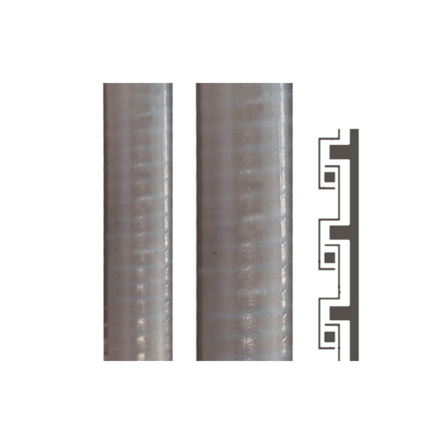 Rol a 25m. Beschermslang met PVCmant.35,5x42mm AD1.1/4 grijs