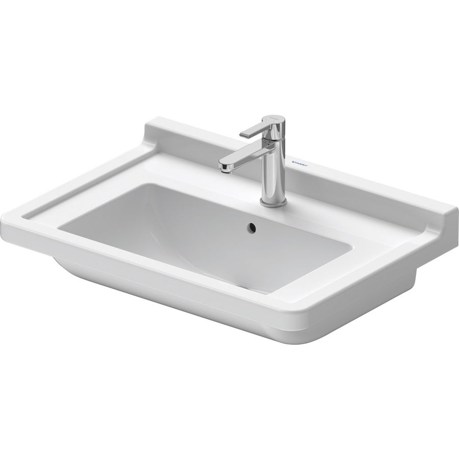 STARCK 3 #030470 wastafel 700mm wit met kraangat met overloop