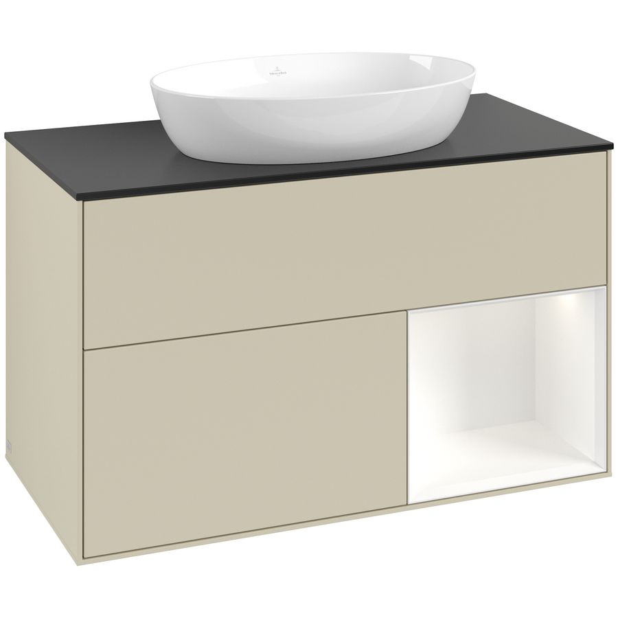 Wastafelonderkast Finion 1000x603x501mm S.Grey Matt Lacquer FA22MTHJ