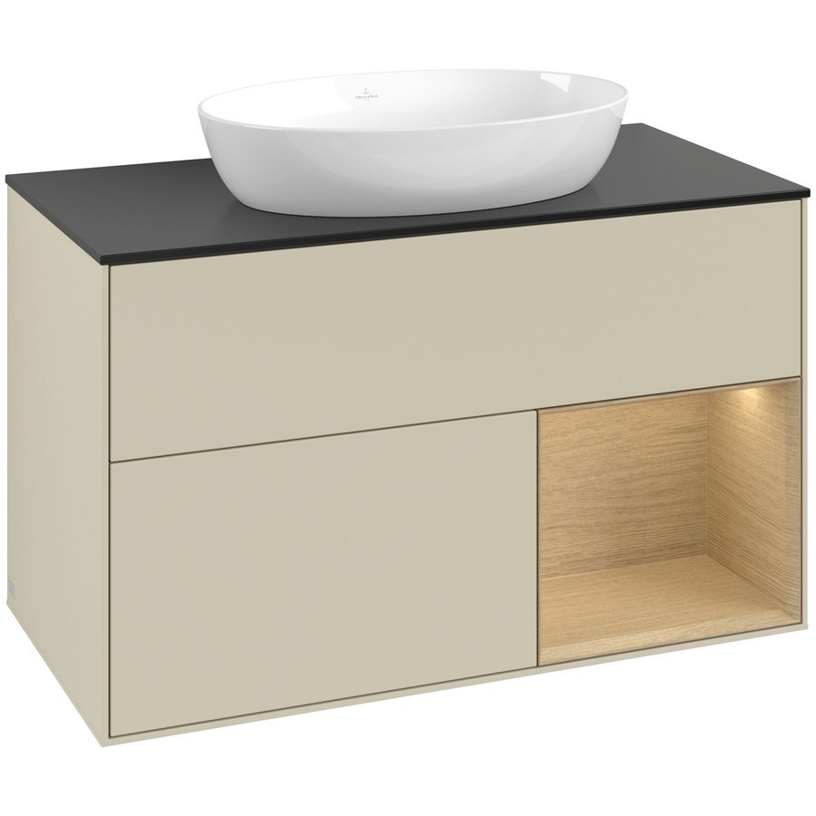 Wastafelonderkast Finion 1000x603x501mm S.Grey Matt Lacquer FA22PCHJ