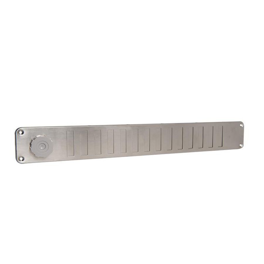 RVS schuifrooster+draaiknop 495x65mm
