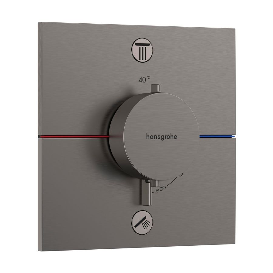 ShowerSelect Comfort E thermostaat afbouwdeel tbv inbouw Brushed Black Chrome