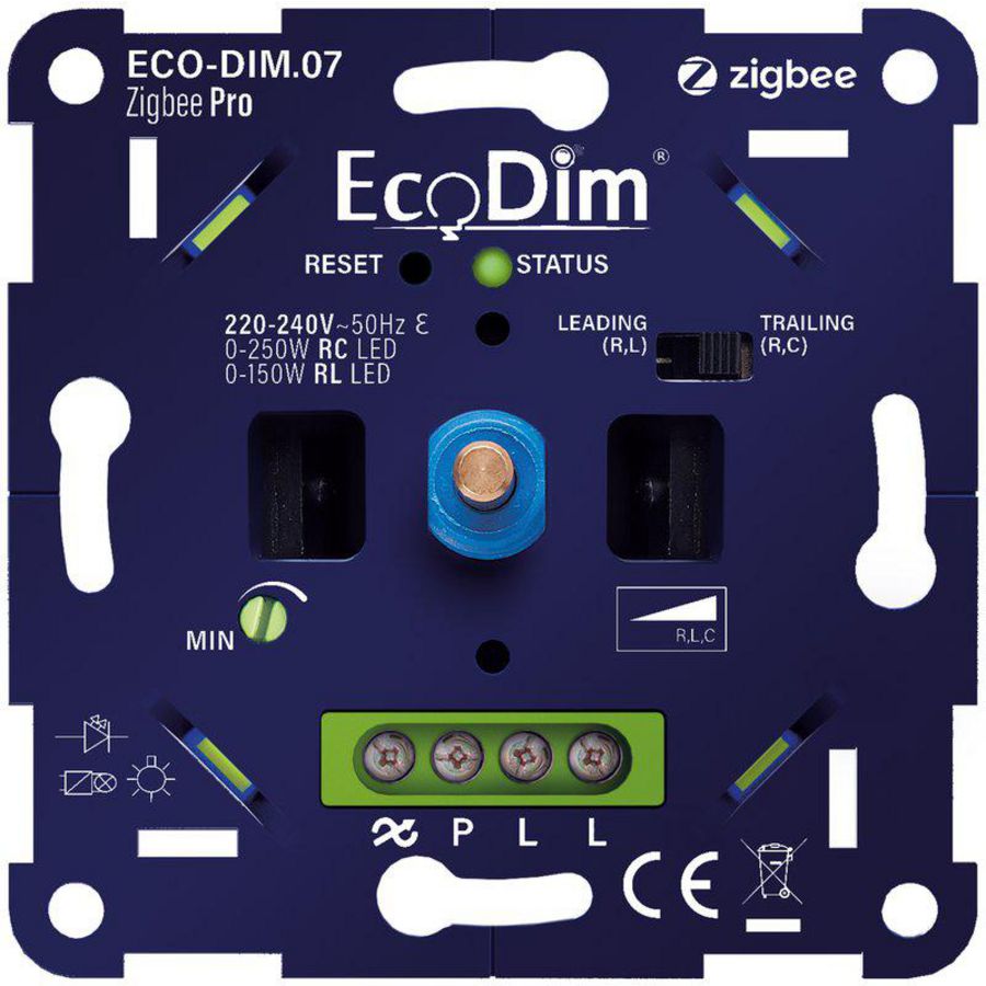 LED dimmer 0-200W RC Zigbee Pro druk/draai incl. hulpstuk