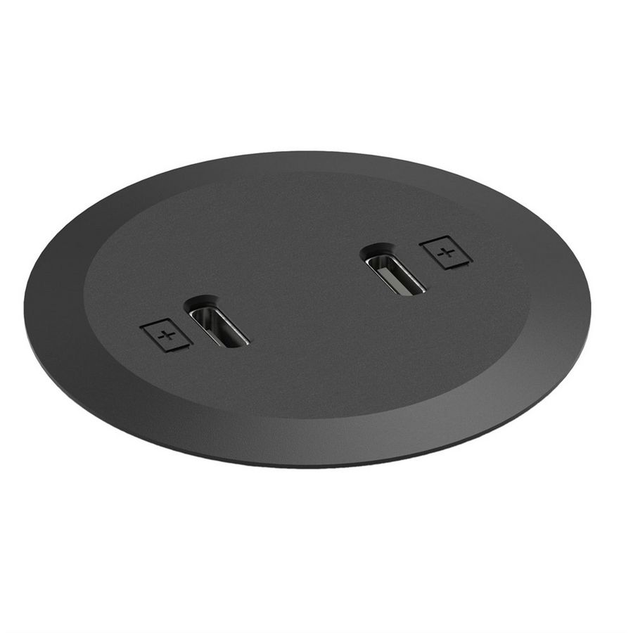 Power Dot mini 2x USB C chrgr 1,5m RA zwart