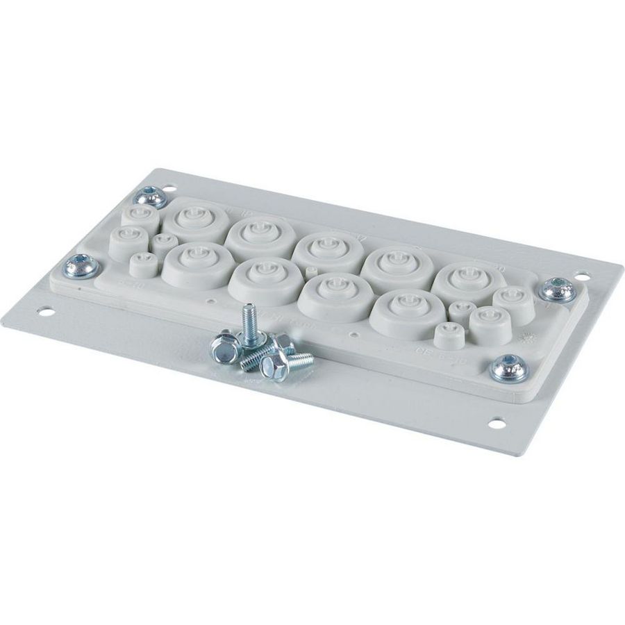 Flensplaat, F3A, IP55, metaal, 2K-doorsteek, 9x 18-30mm, 4x