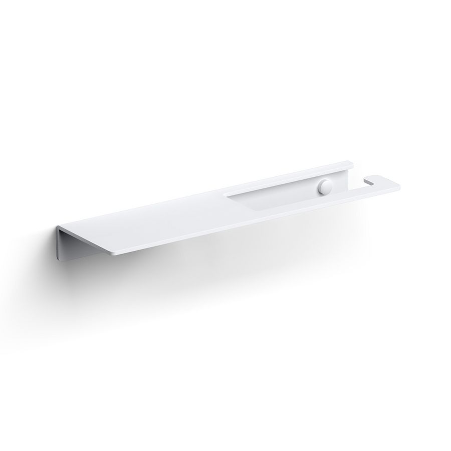 Fold closetrolhouder zonder klep planchet mat wit poedercoating
