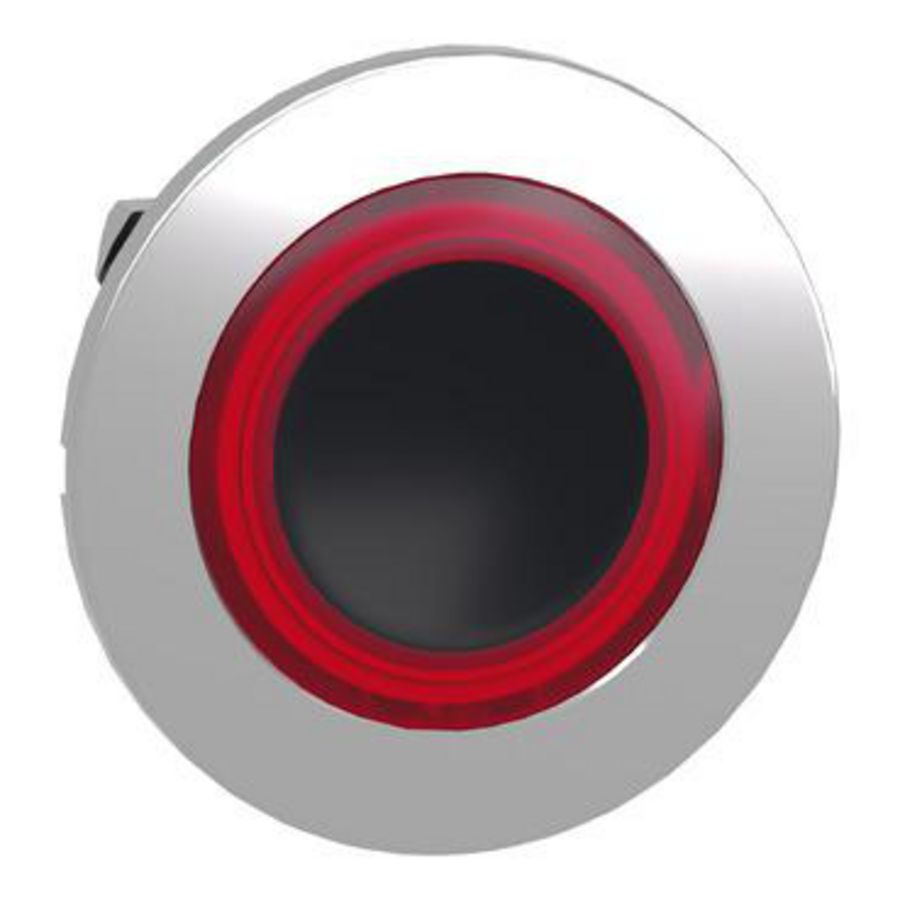 Flush mounted red Flush caps illum pushbutton head integr