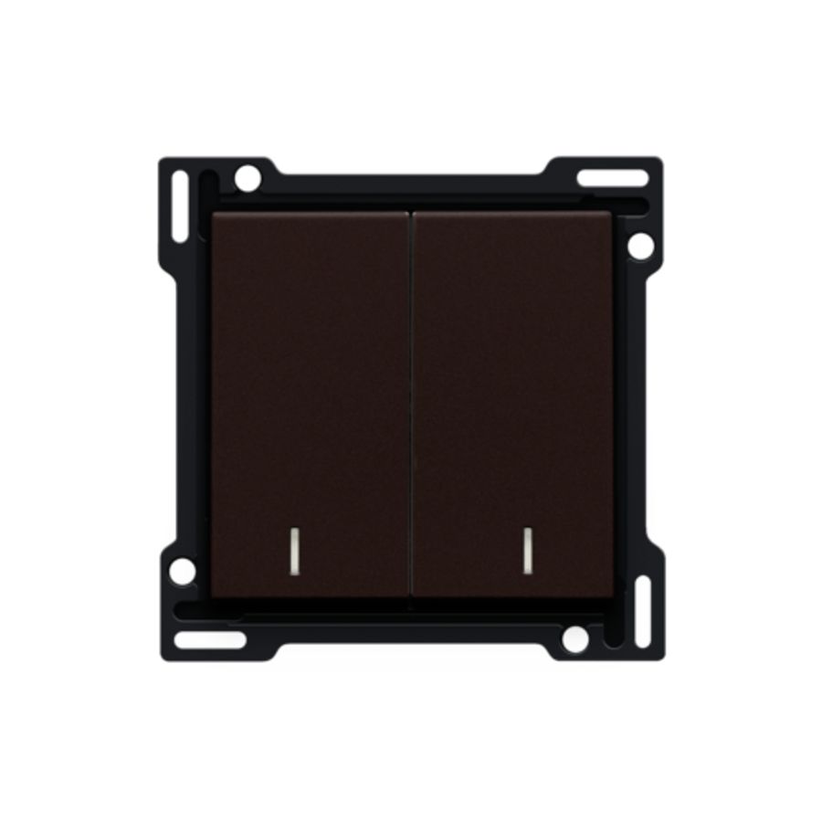 Afwerkingsset dubbele lens serieschakelaar d.brown c.