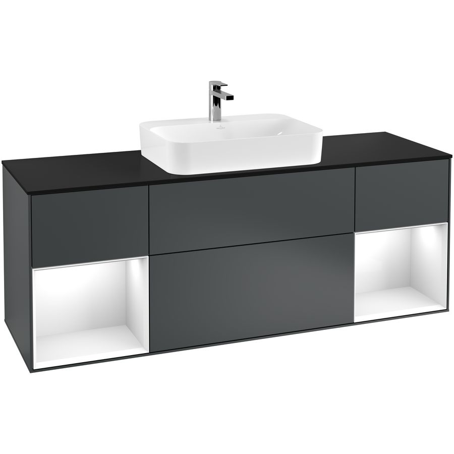 Wastafelonderkast Finion 1600x603x501mm Mid.Blue Matt Lacquer G452GFHG