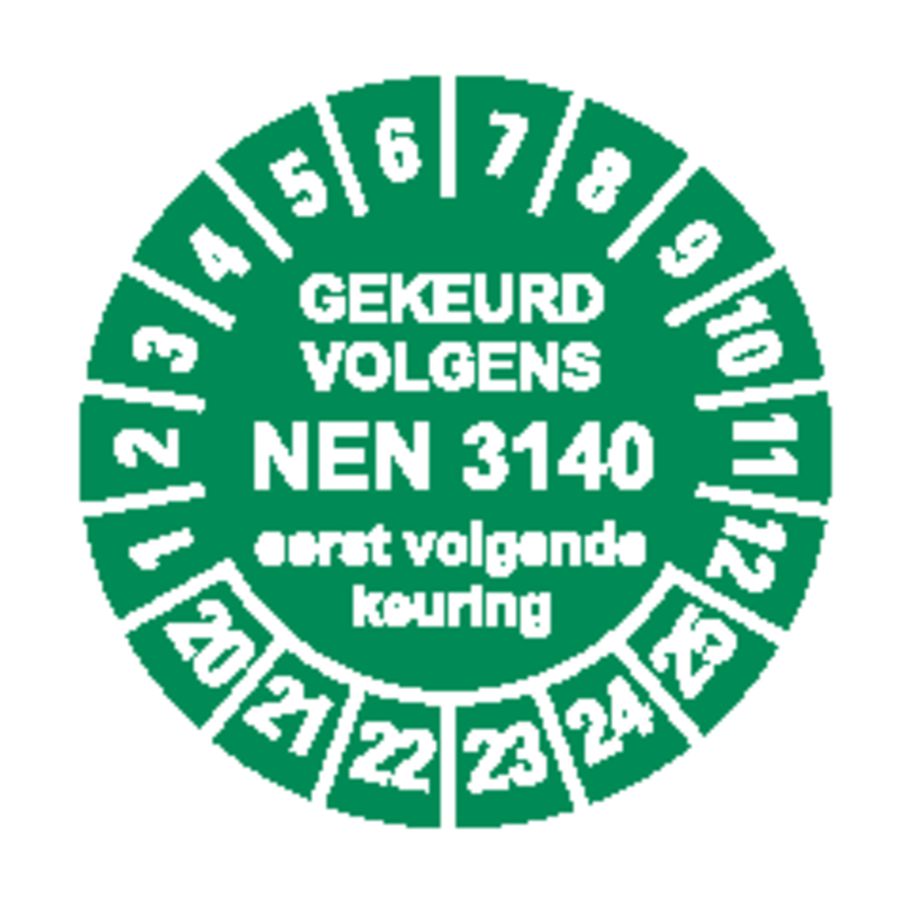 Ultra Des. Vinyl NEN-3140 groen diam. 25mm boek/100 stickers