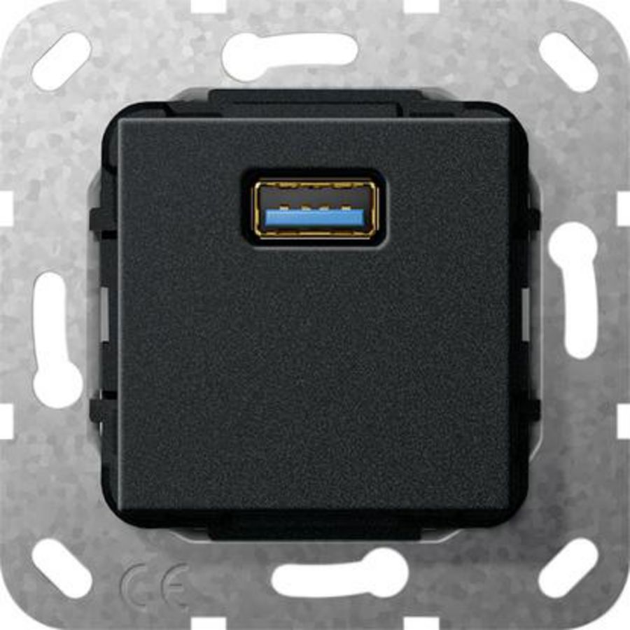 USB 3.0 A kppl. Basiselement zwart m