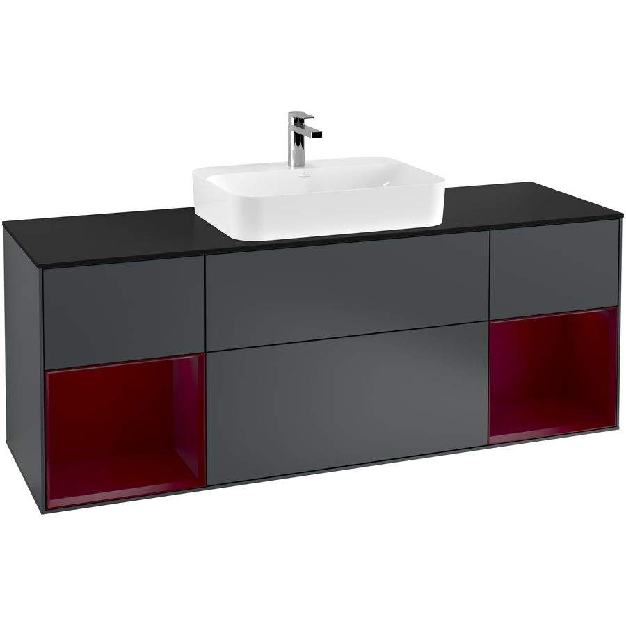 Wastafelonderkast Finion 1600x603x501mm Mid.Blue Matt Lacquer G452HBHG