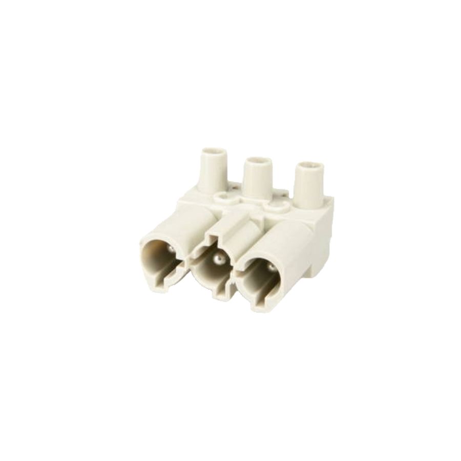 Steker 3-polig male grijs VVE=200