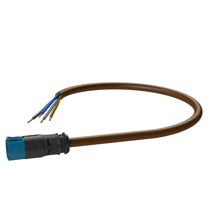 Dimsnoer Male-open AW 0,3m 4x1,5 bruin Eca VVE=10