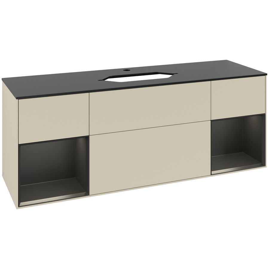 Wastafelonderkast Finion 1600x603x501mm S.Grey Matt Lacquer G332PDHJ