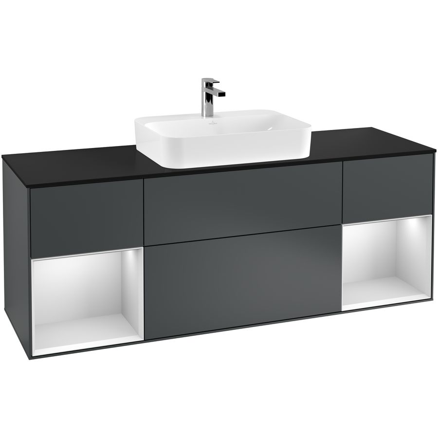 Wastafelonderkast Finion 1600x603x501mm Mid.Blue Matt Lacquer G452MTHG