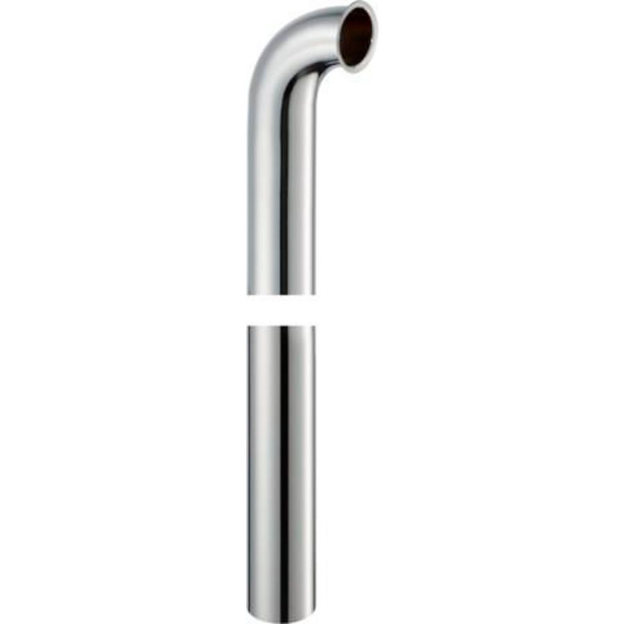 Vloerbuis 1.1/4" 32x39x680 chroom korte bocht met kraag