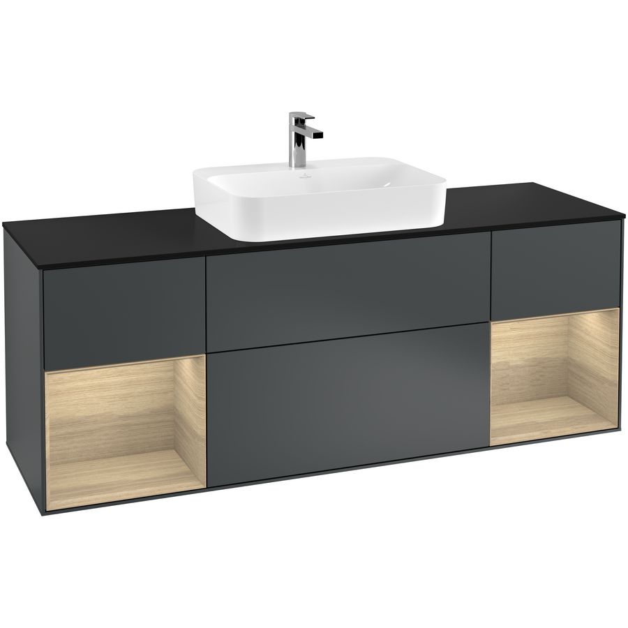Wastafelonderkast Finion 1600x603x501mm Mid.Blue Matt Lacquer G452PCHG