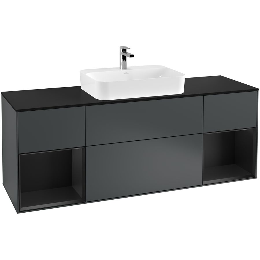 Wastafelonderkast Finion 1600x603x501mm Mid.Blue Matt Lacquer G452PDHG
