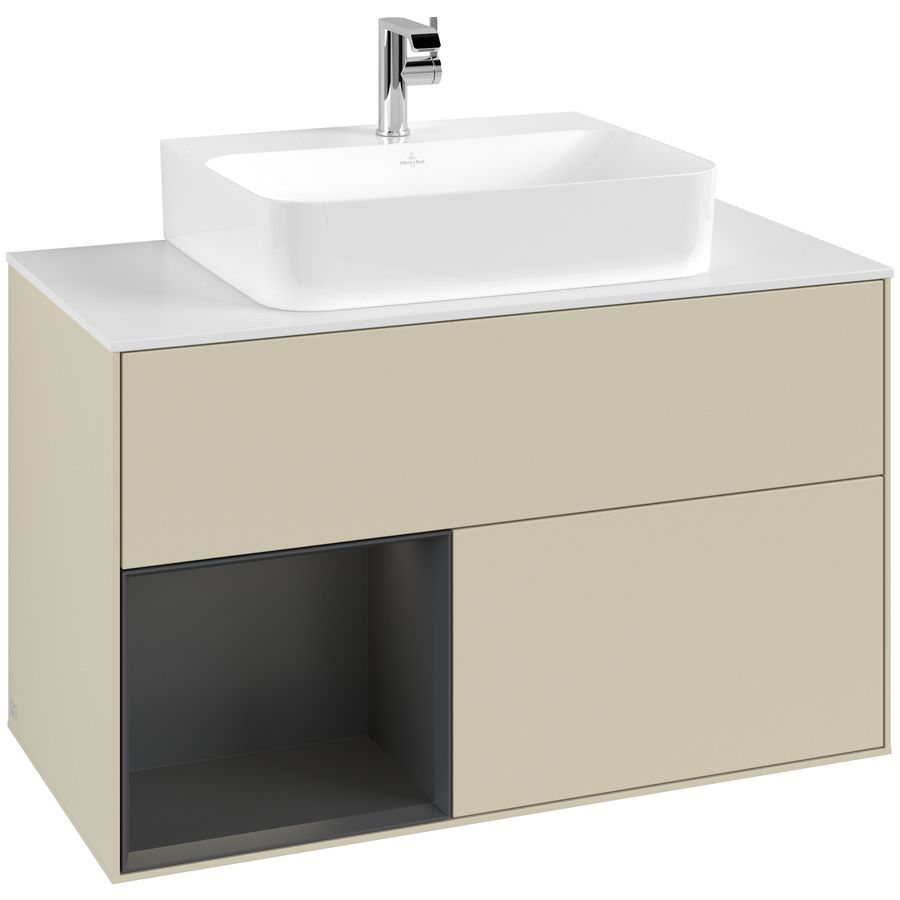 Wastafelonderkast Finion 1000x603x501mm S.Grey Matt Lacquer G111HJHJ