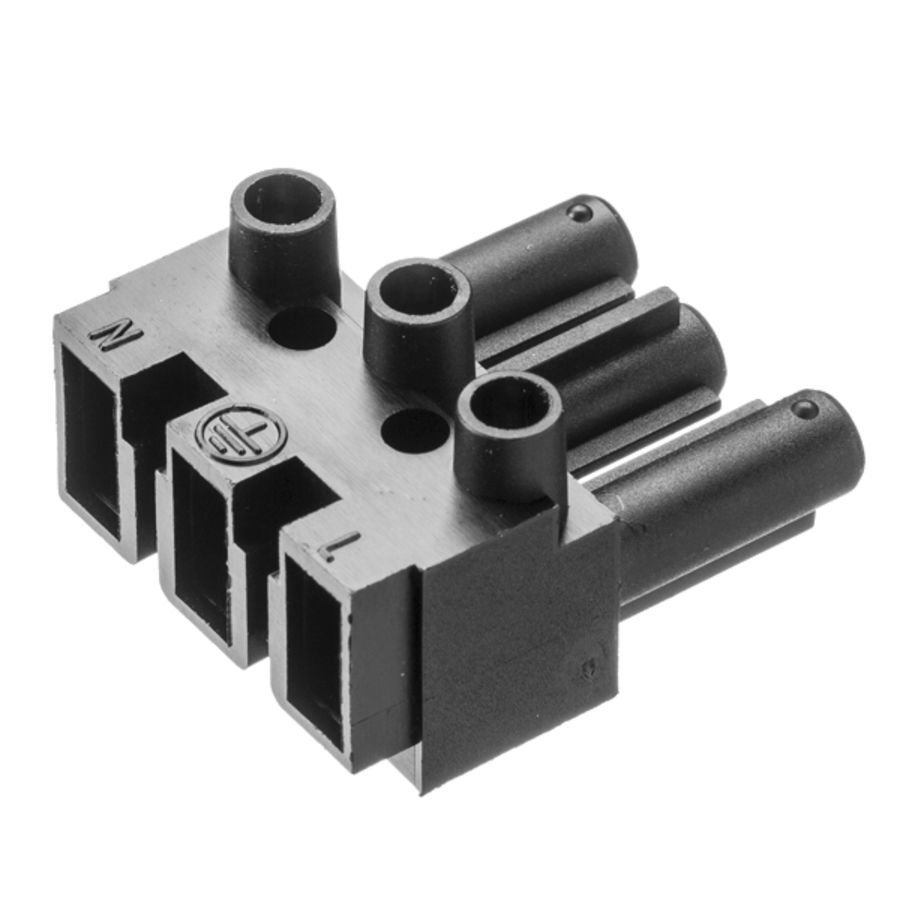 Steker 3-polig female zwart 1804448 VVE=200