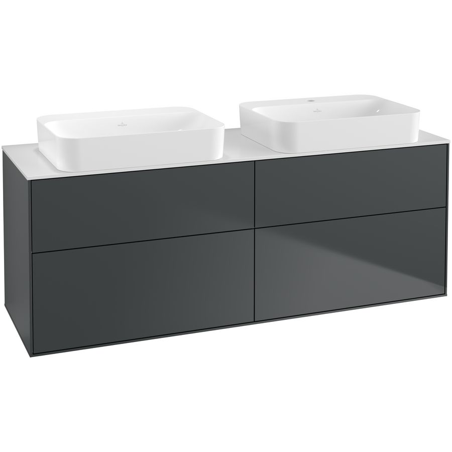 Wastafelonderkast Finion 1600x603x501mm Mid.Blue Matt Lacquer G72100HG