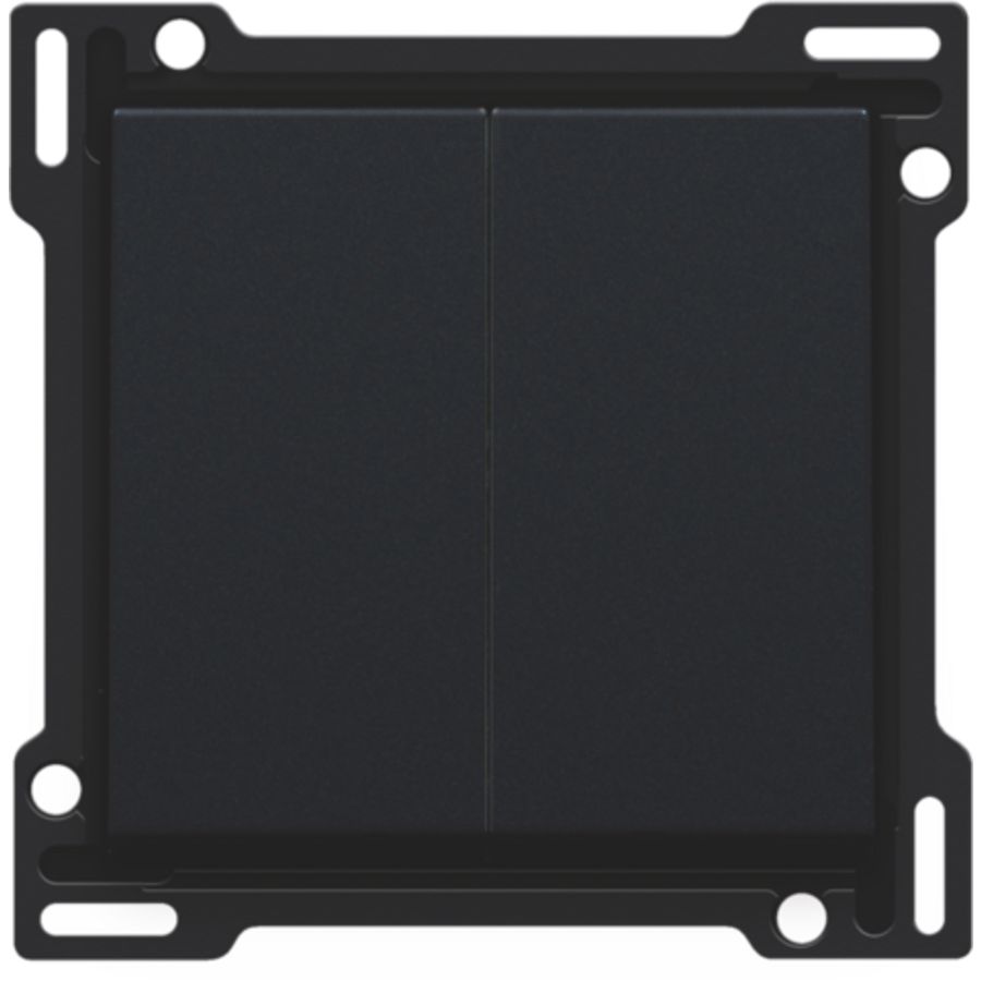 Afwerkingsset serie/wisselschakelaar + drukknop N.O. black