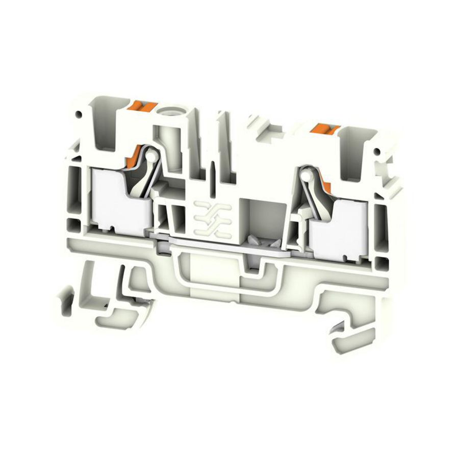 Aardklem PE terminal wit 4mm² 800V connections: 2 N VVE=50