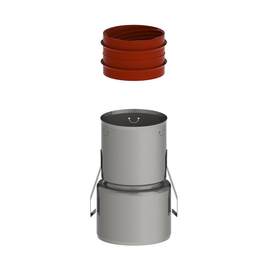 MetalFlex koppelstuk RVS 80-60mm spie-flex + klemstrip