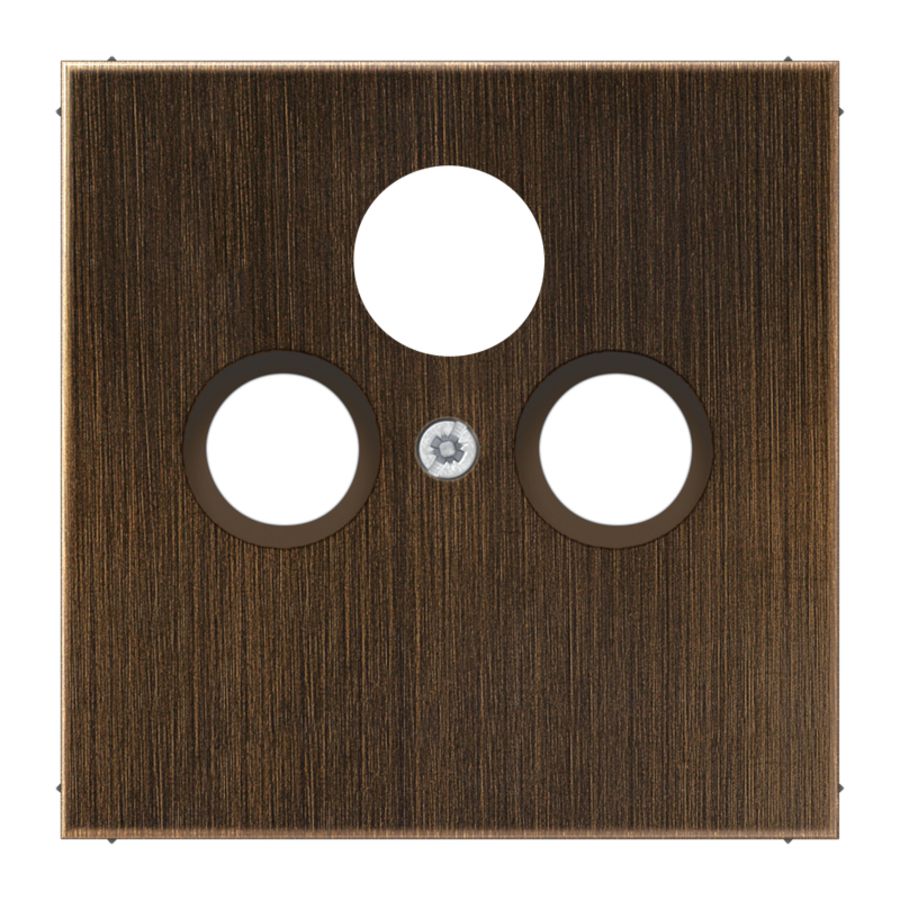 Afdekking SAT-TV 3-gats LS messing ant.