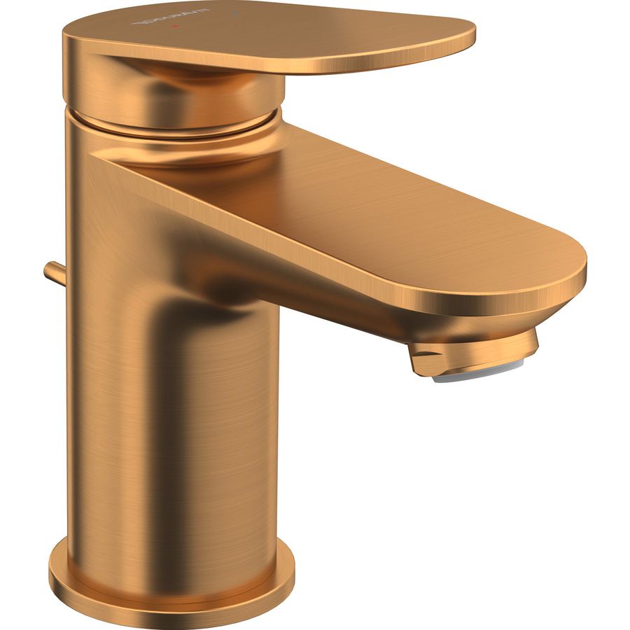 Wave 1-hendel wastafelmengkraan S brons geborsteld sprong 95mm incl. waste-inrichting