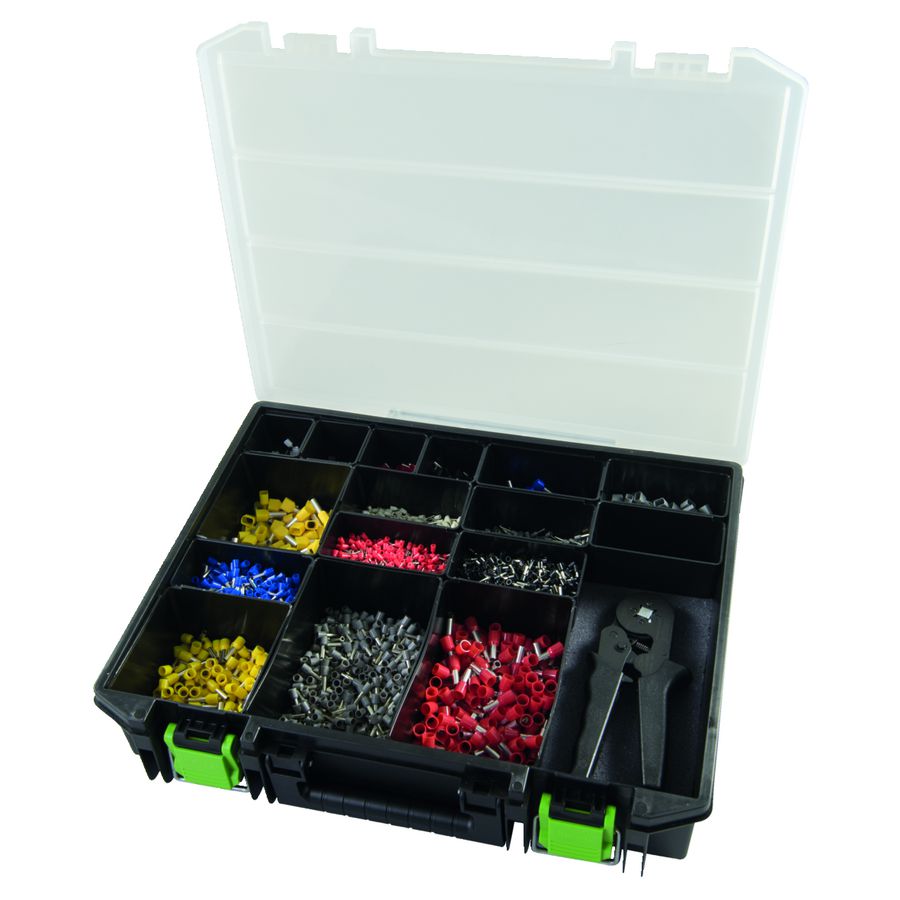 Assortimentdoos adereindhulzen kleurserie DIN II met tang