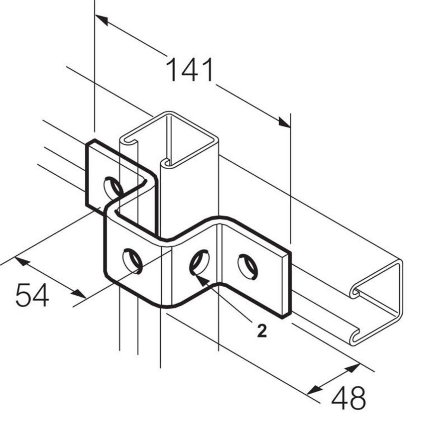 Bevestigingsstrip Omega RVS316 137x41