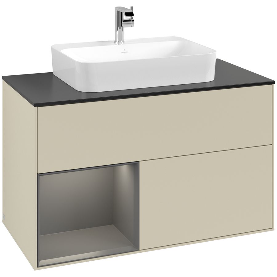 Wastafelonderkast Finion 1000x603x501mm S.Grey Matt Lacquer G362GKHJ
