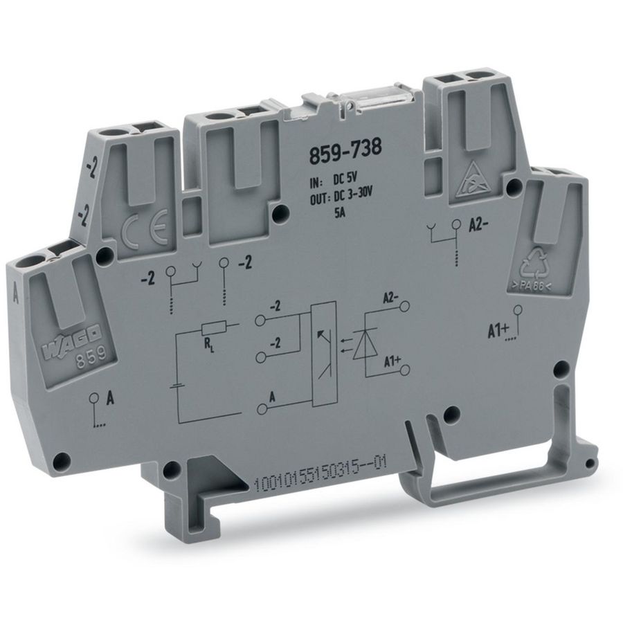 Optocouplermodule Nom. ingangsspanning DC 5V 859-738 VVE=10