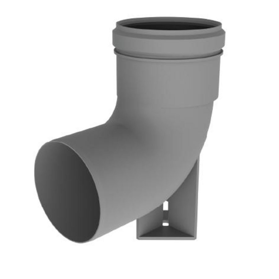 Steunbocht Twinline PP 130mm 90° grijs VVE=4