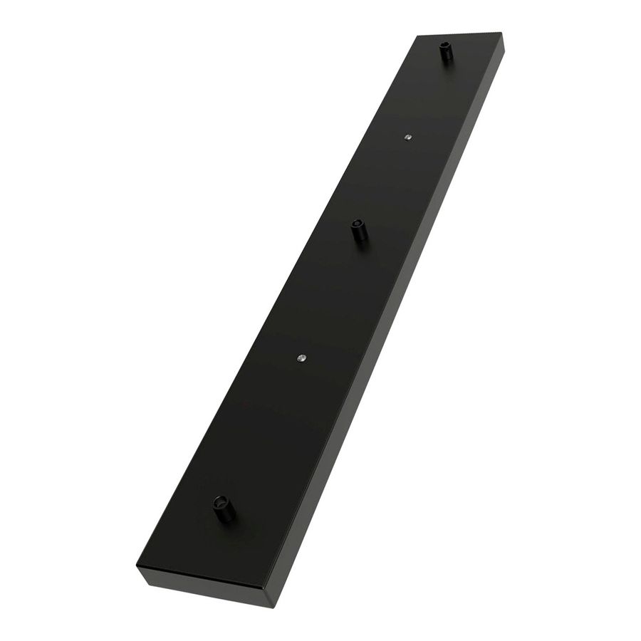 Plafondplaat metaal 70x10cm 3 gaten mat satijn zwart