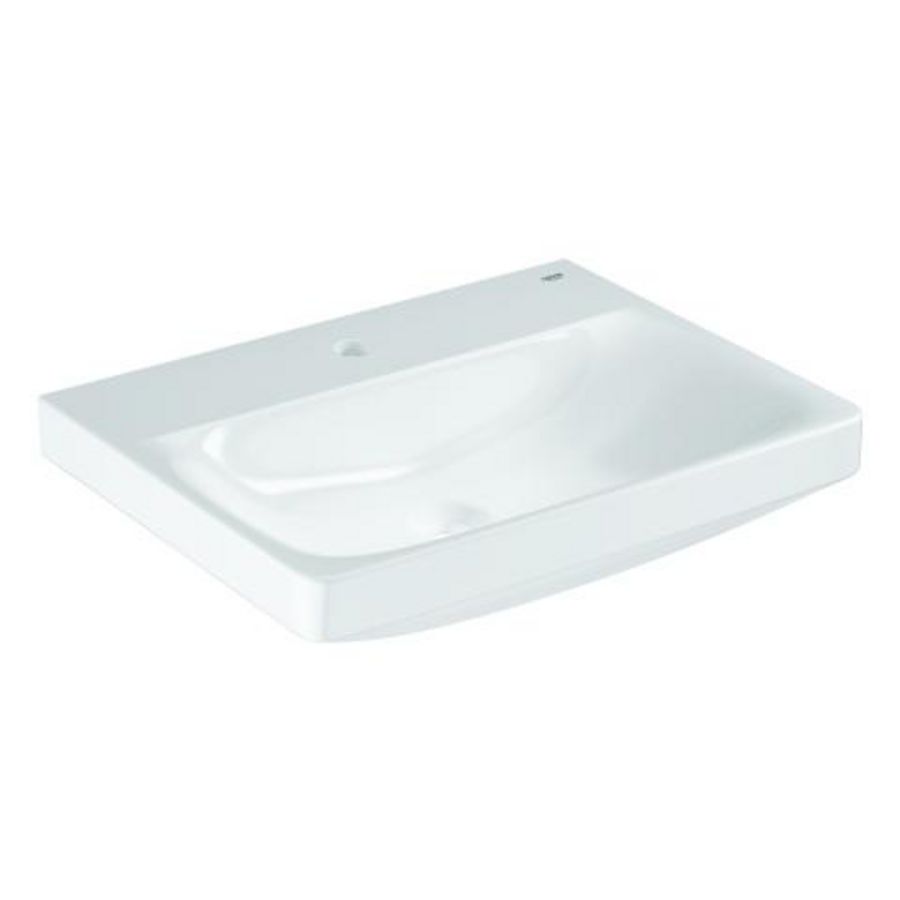 Euro Ceramic wastafel 60cm met kraagat zonder overloop
