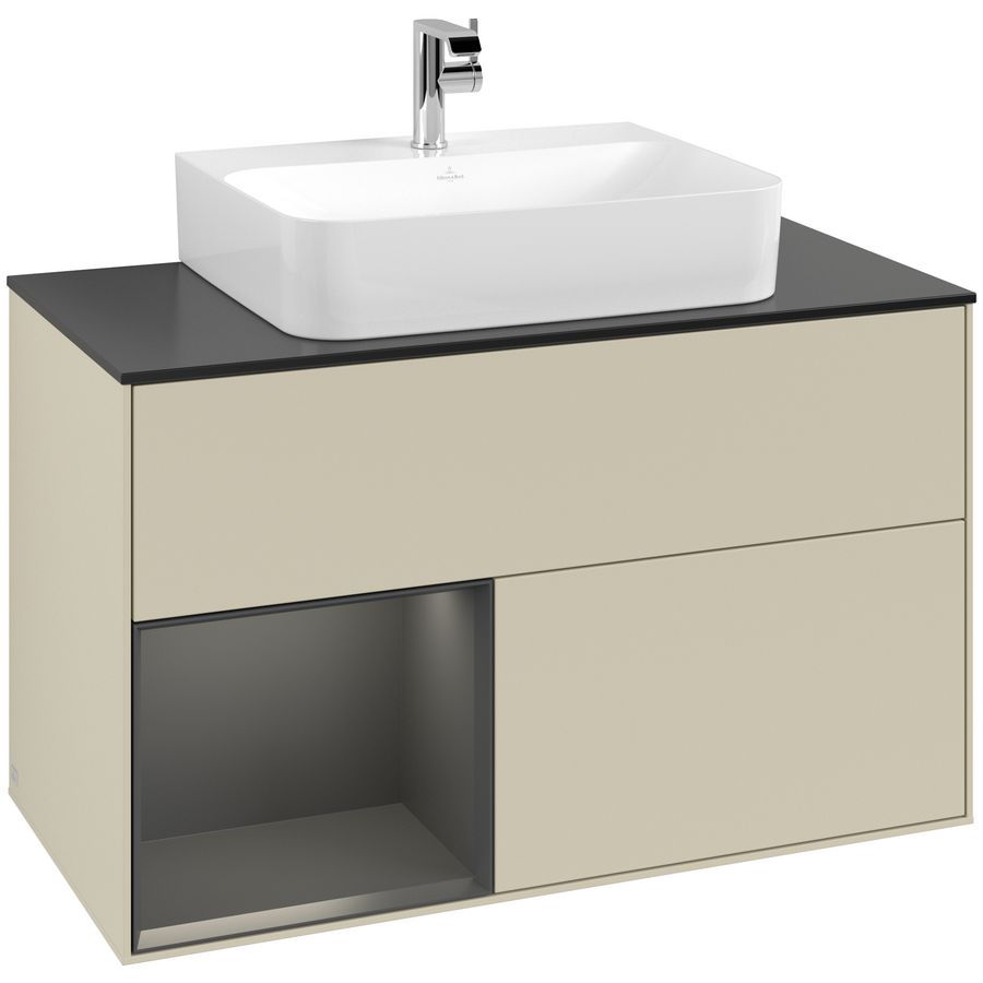 Wastafelonderkast Finion 1000x603x501mm S.Grey Matt Lacquer G112HGHJ