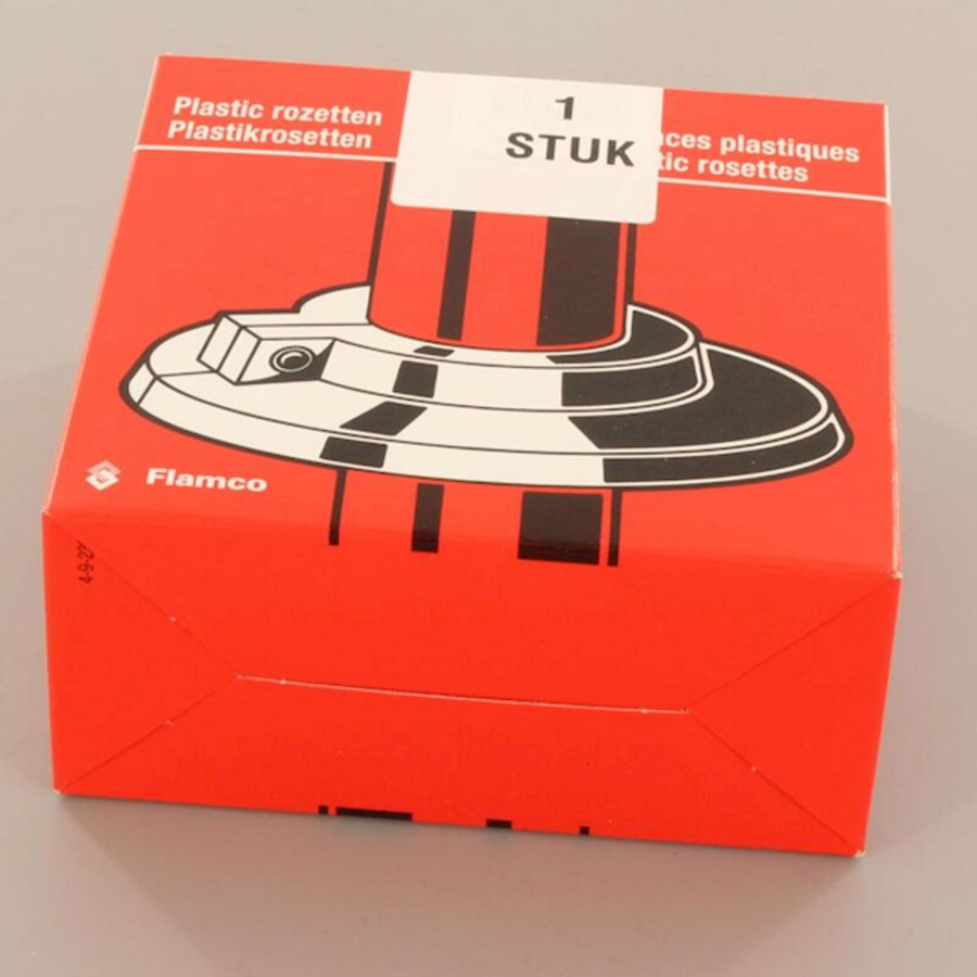 Doos a 50st. Kunststof rozet wit RKW 10mm 1/8"