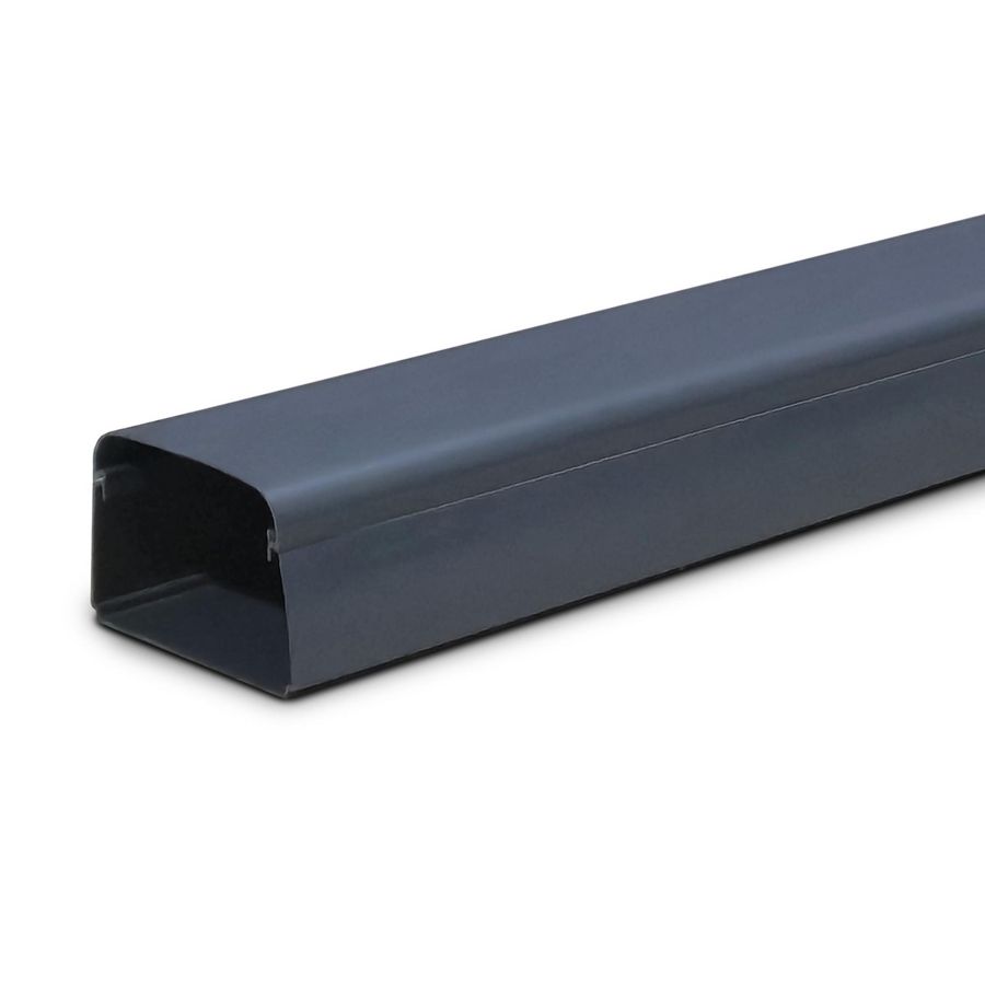 Lengte a 2mtr. leidinggoot met folie 125x75mm grijs PVC RAL7016