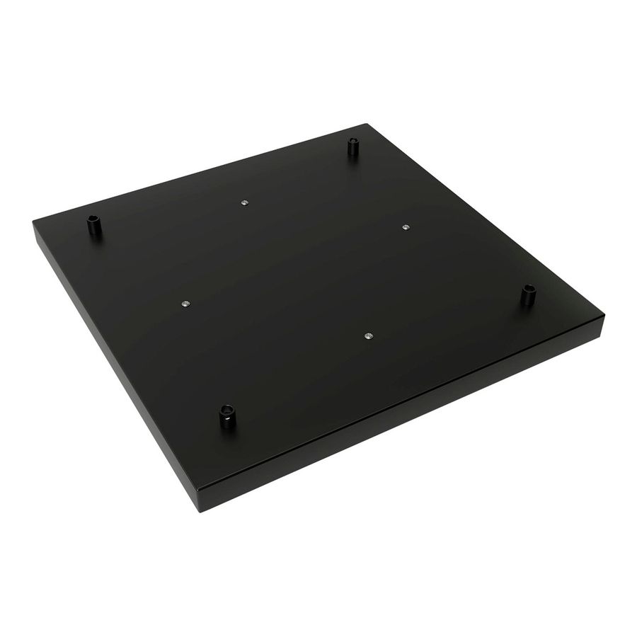 Plafondplaat metaal 40x40cm 4 gaten mat satijn zwart