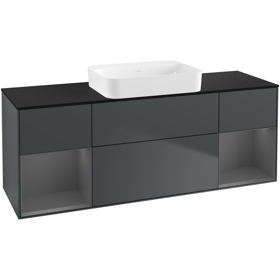 Wastafelonderkast Finion 1600x603x501mm Mid.Blue Matt Lacquer G742GKHG