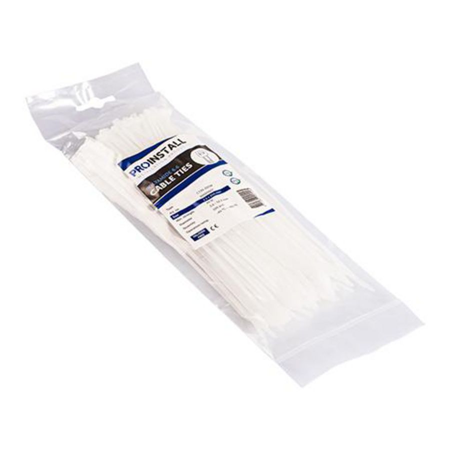 Zak a 100st. Kabelbinder CT25-160W wit 2.5X160mm