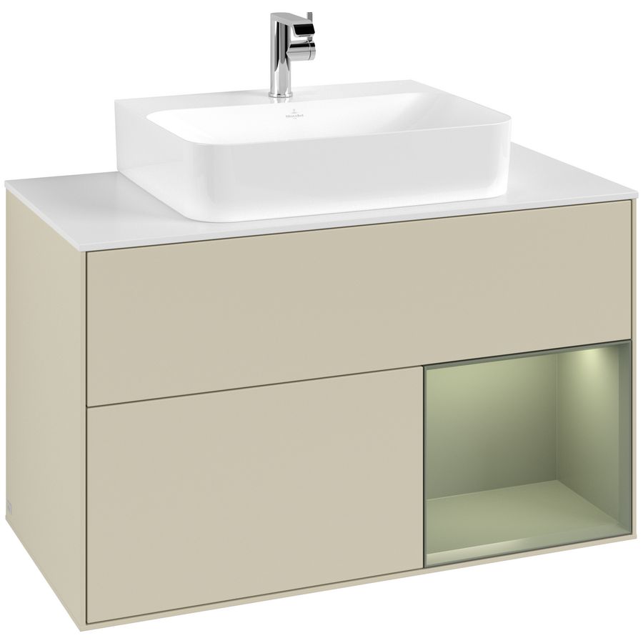 Wastafelonderkast Finion 1000x603x501mm S.Grey Matt Lacquer G121GMHJ