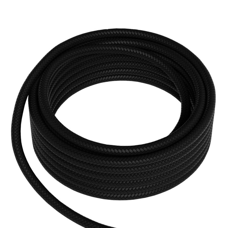 Lengte a 1,5m. Textielsnoer 2C 2x0,75mm² zwart