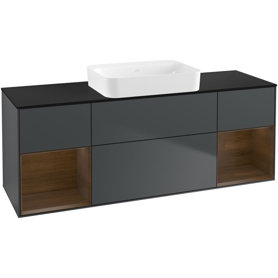 Wastafelonderkast Finion 1600x603x501mm Mid.Blue Matt Lacquer G742GNHG