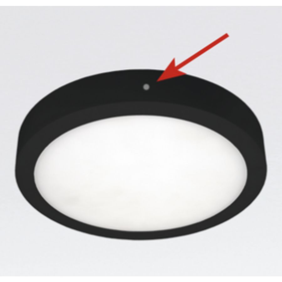 MOON CCT + Sensor 180mm 14W zwart opbouw 2700K/3000K/4000K