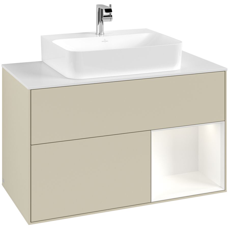 Wastafelonderkast Finion 1000x603x501mm S.Grey Matt Lacquer G121MTHJ